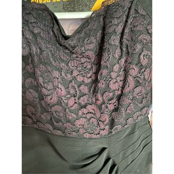 BB collections women’s vintage black and purple lace sheath dress size 4  - Picture 5 of 7
